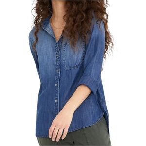 Bella Dahl Shirt Tail Button Down Top Size Small